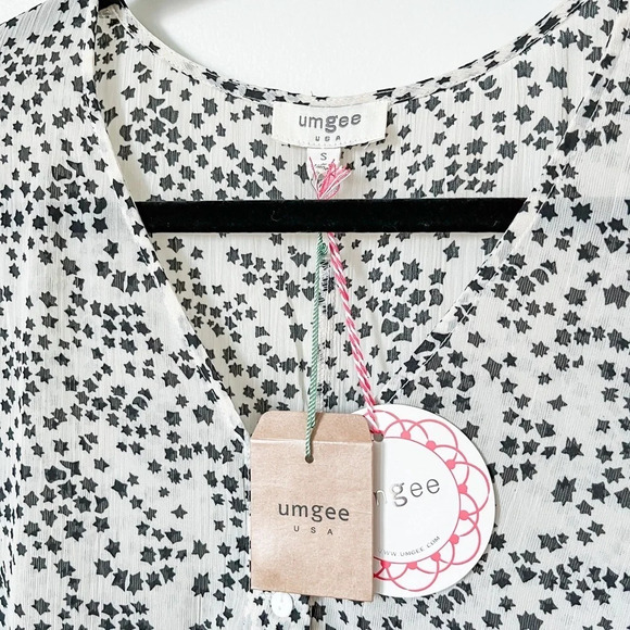 NWT Umgee Star Starburst Tunic Blouse Size Small Oversized Flowy - Picture 2 of 11